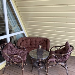 Загородный клуб По Щучьему Велению Коричневый домик в стиле A-Frame с чаном, Новая Усмань, Воронежская область