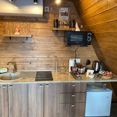 Загородный клуб По Щучьему Велению Коричневый домик в стиле A-Frame с чаном, Новая Усмань, Воронежская область