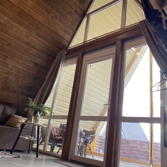 Загородный клуб По Щучьему Велению Коричневый домик в стиле A-Frame с чаном, Новая Усмань, Воронежская область