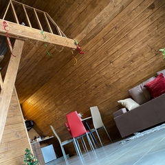 Загородный клуб По Щучьему Велению Коричневый домик в стиле A-Frame с чаном, Новая Усмань, Воронежская область