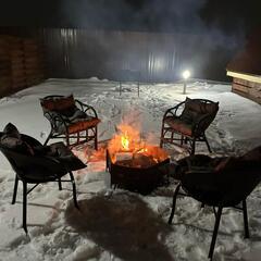 Загородный клуб По Щучьему Велению, серый домик A-Frame на берегу реки, Новая Усмань, Воронежская область