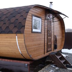 Загородный клуб По Щучьему Велению, серый домик A-Frame на берегу реки, Новая Усмань, Воронежская область