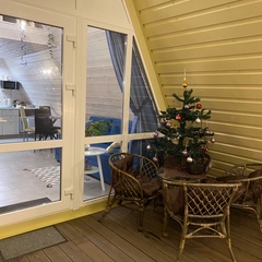 Загородный клуб По Щучьему Велению Белый домик A-frame с чаном, Новая Усмань, Воронежская область