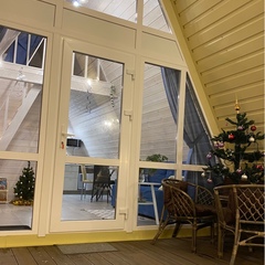 Загородный клуб По Щучьему Велению Белый домик A-frame с чаном, Новая Усмань, Воронежская область