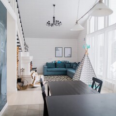 Коттедж Панорама. Дом с панорамными окнами и видом на лес, Республика Карелия