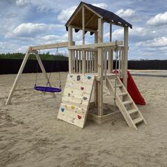 Загородный клуб По Щучьему Велению, коричневый домик в стиле A-Frame на берегу реки, Новая Усмань, Воронежская область