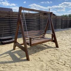 Загородный клуб По Щучьему Велению, коричневый домик в стиле A-Frame на берегу реки, Новая Усмань, Воронежская область