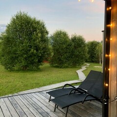 Глэмпинг Sheluha house Дом с камином и панорамными окнами, Московская область