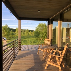 Глэмпинг Sheluha house Дом с камином и панорамными окнами, Московская область