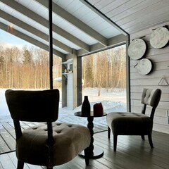 Глэмпинг Sheluha house Дом для уединения с камином около леса, Московская область