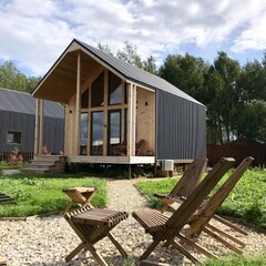 Глэмпинг Sheluha house Отличная инфраструктура поселка и сауна в домике, Московская область