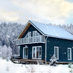 Дом с 3-мя спальнями, террасой и панорамными окнами, Республика Карелия