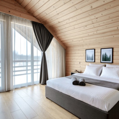 Дом с 3-мя спальнями, террасой и панорамными окнами, Республика Карелия